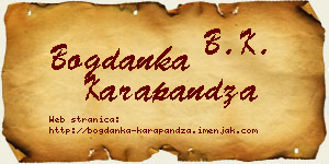 Bogdanka Karapandža vizit kartica
